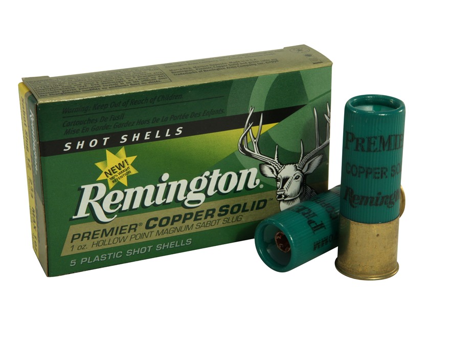 Remington (20716) (PR12CS) Premier Copper Sabot Slugs 12 Ga 2¾" (5 Pac...